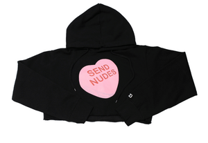 Black "ONLY FANS" Crop Top Hoodie