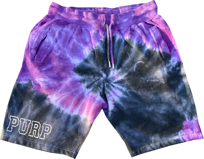 PURP Black/Purple Tie-Dye Shorts