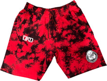 Load image into Gallery viewer, LTKO TIE-DYE FLEECE SHORTS “BRED” *LIMITED*